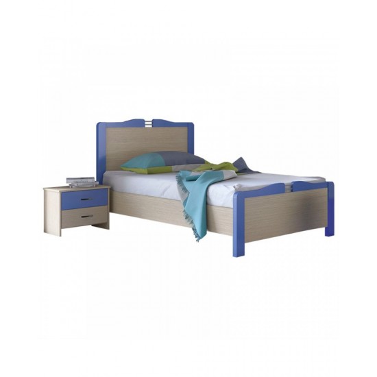 Κρεβάτι Sam Για Στρώμα 90x190/200 Λάττε-Μπλέ Παιδικά Κρεβάτια
