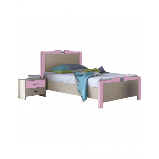 Κρεβάτι Sam Για Στρώμα 90x190/200 Λάττε-Λιλά Παιδικά Κρεβάτια