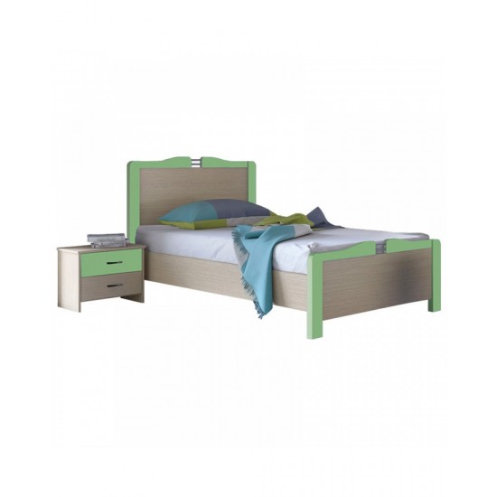 Κρεβάτι Sam Για Στρώμα 90x190/200 Λάττε-Πράσινο Παιδικά Κρεβάτια