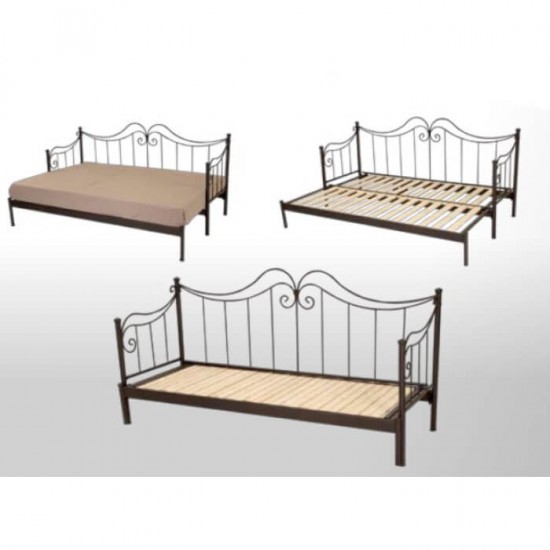 Καναπέδες Τριθέσιοι - 3Θέσιος Μεταλλικός Καναπές-Κρεβάτι Juliet  Με μηχανισμό Και 2 Στρώματα 200x75/150cm Μεταλλικά Κρεβάτια