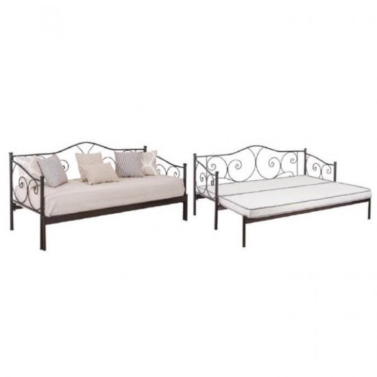 2Θέσιος Μεταλλικός Καναπές-Κρεβάτι Juliet  Με μηχανισμό Και 2 Στρώματα 120x100/200cm Μεταλλικά Κρεβάτια