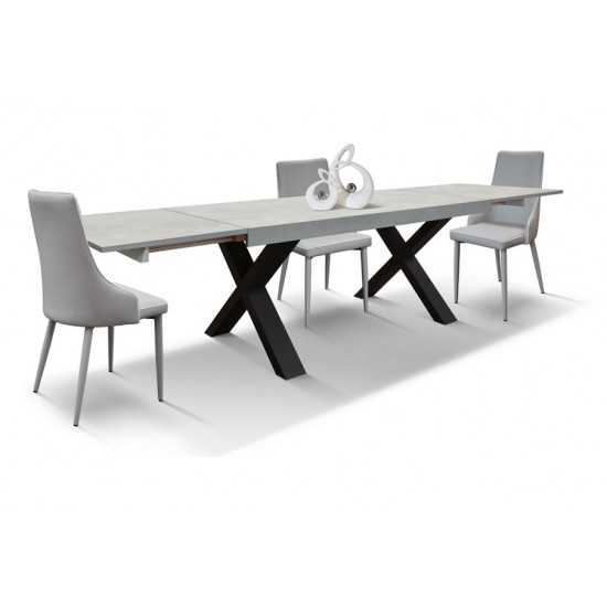 Τραπέζι Επεκτεινόμενο Messina Cement Gray Ιταλικής Κατασκευής Τραπέζια 