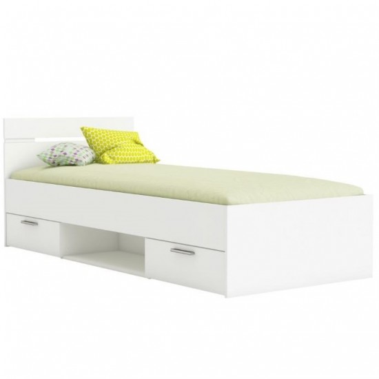 Κρεβάτι Ohio Λευκό 94.5x204.3x74.2cm Κρεβάτια