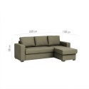 Καναπές Κρεβάτι Aldo Cristiano Γωνία Αναστρέψιμη Taupe R454 220x150xH88cm Καναπέδες κρεβάτια