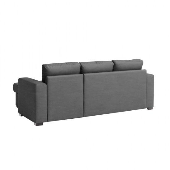 Καναπές Κρεβάτι Aldo Cristiano Γωνία Αναστρέψιμη Γκρί Σκούρο R465 220x150xH88cm Καναπέδες κρεβάτια