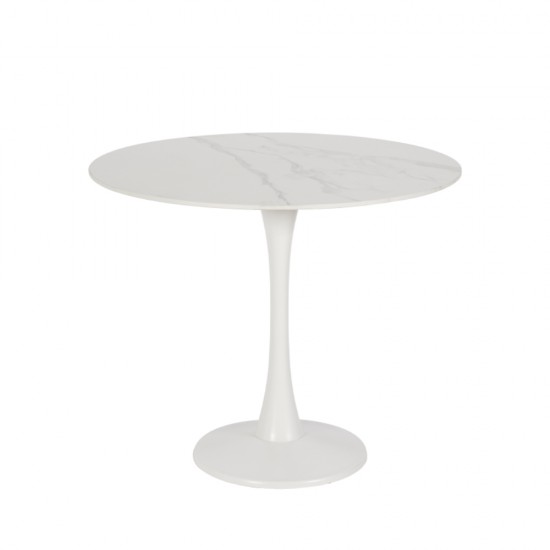 Τραπέζι Snow Ροτόντα Λευκό  D90xH75cm Τραπέζια 