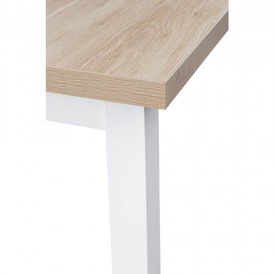 Τραπέζι Cottage Επεκτεινόμενο Λευκό Φυσικό 150/190x90xH75cm Τραπέζια Κουζίνας