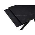 Τραπέζι Grada Μάυρο Με Όψη Μαρμάρου Επεκτεινόμενο 140x80xH75cm Τραπέζια Κουζίνας