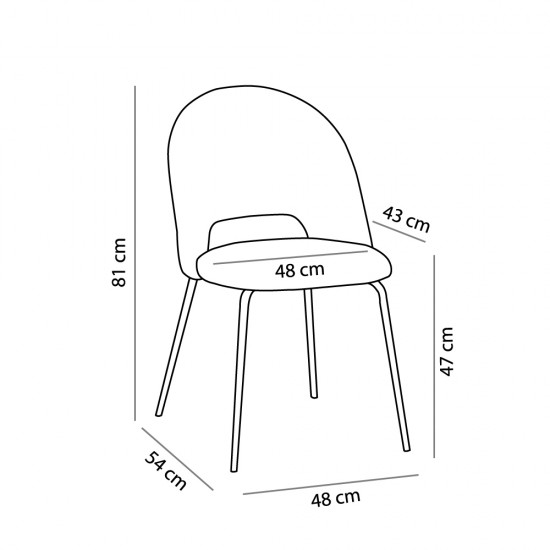 Καρέκλα Tokyo Camel 48x54x81cm Καρέκλες