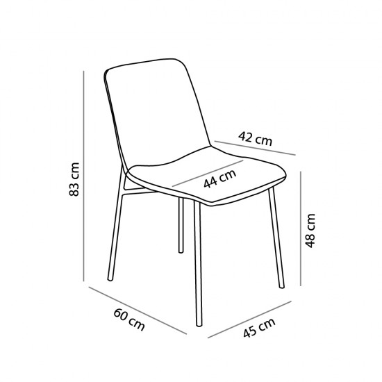 Καρέκλα Brick Γκρί 45x60xH83cm Καρέκλες Τραπεζαρίας