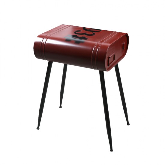 Side Table Delf 2 Κόκκινο Λευκό  30x41xH48cm Τραπεζάκια σαλονιού