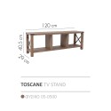 Επιπλο Τηλεόρασης Toscane Φυσικό 120x29xΗ40,5cm Έπιπλο τηλεόρασης