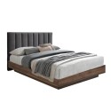 Κρεβάτι Boxy (Για Στρώμα 160x200cm) Γκρί Σκούρο/Καρυδί 211,5x165xH111,2cm Κρεβάτια 