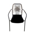 Καρέκλα Breeze Φυσικό Μάυρο 59x61,5xH89cm Καρέκλες Εξωτερικού Χώρου