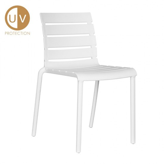 Καρέκλα Horizontal Λευκό 51x54xH78cm Καρέκλες Τραπεζαρίας