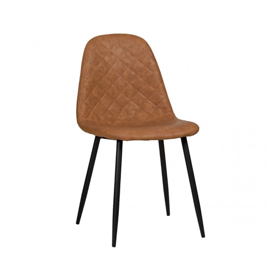 Καρέκλα Antonella Δερματίνη Camel 45.5×53×87cm Καρέκλες