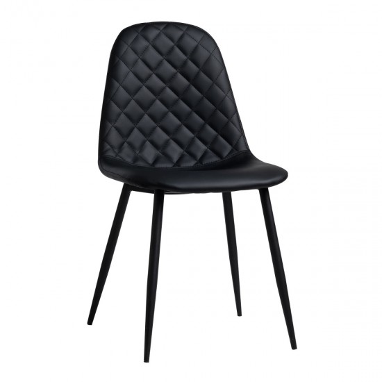 Καρέκλα Antonella Μάυρη Δερματίνη 45.5×53×87cm Καρέκλες