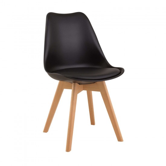 Καρέκλα Demy Μάυρο 49×54×83cm Καρέκλες