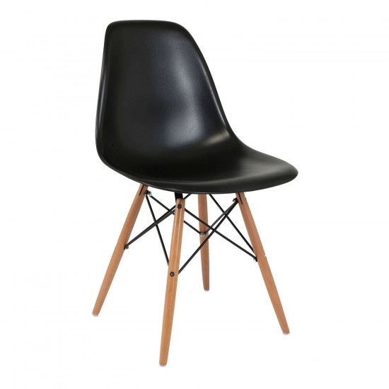 Καρέκλα Anita-Wood Μάυρο 46×55×81cm Καρέκλες