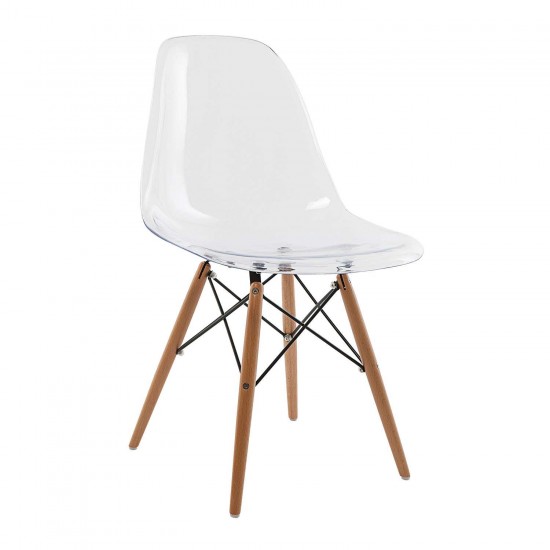Καρέκλα Anita-Wood Διάφανη 46×55×81cm Καρέκλες