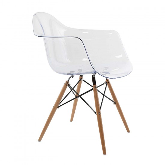Πολυθρόνα Quadra-Wood Διάφανο 63x61x80cm Καρέκλες