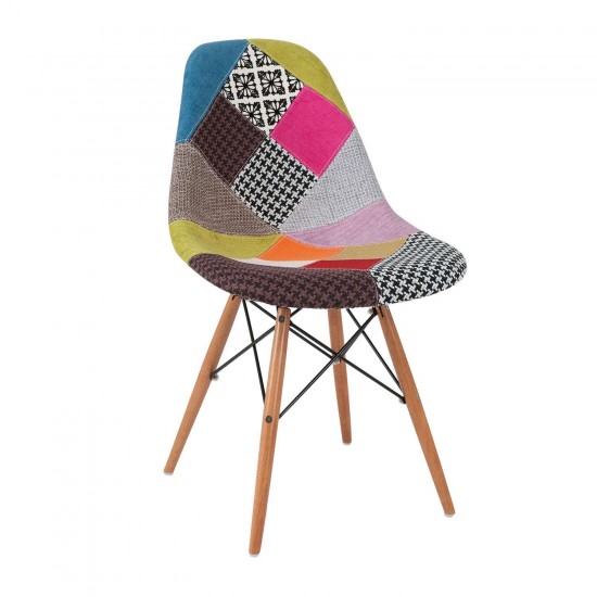 Καρέκλα Anita-Wood Patchwork 1  46×55×81cm Καρέκλες