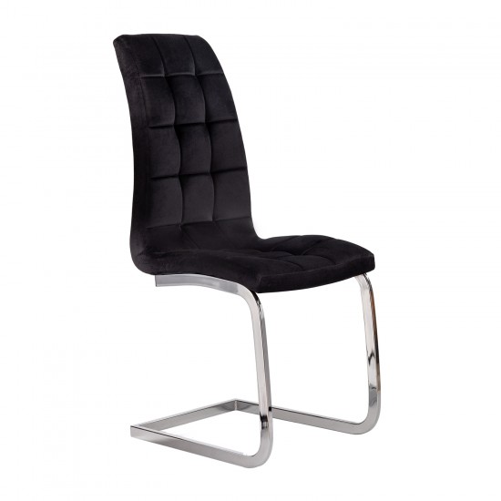 Καρέκλα Semina Velvet Μάυρο 42x43x101cm Καρέκλες Τραπεζαρίας