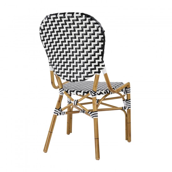 Καρέκλα αλουμινίου με συνθετικό rattan.